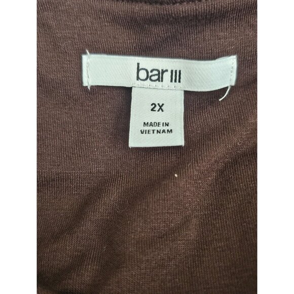 Bar III Women's Crop Top Plus Size 2X Brown Bodycon Long Sleeve Cropped Shirt - Picture 6 of 9